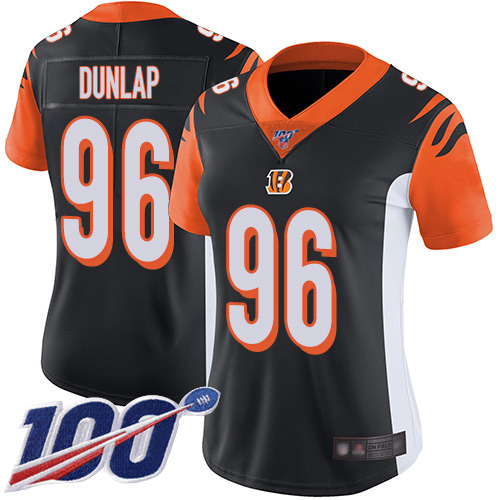Nike Bengals #96 Carlos Dunlap Black Team Color Women's Stitched NFL 100th Season Vapor Limited Jersey Nike Bengals #96 Carlos Dunlap Black Team Color Women's Stitched NFL 100th Season Vapor Limited Jersey