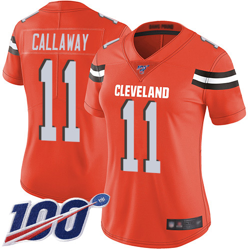 Nike Browns #11 Antonio Callaway Orange Alternate Women's Stitched NFL 100th Season Vapor Limited Jersey Nike Browns #11 Antonio Callaway Orange Alternate Women's Stitched NFL 100th Season Vapor Limited Jersey