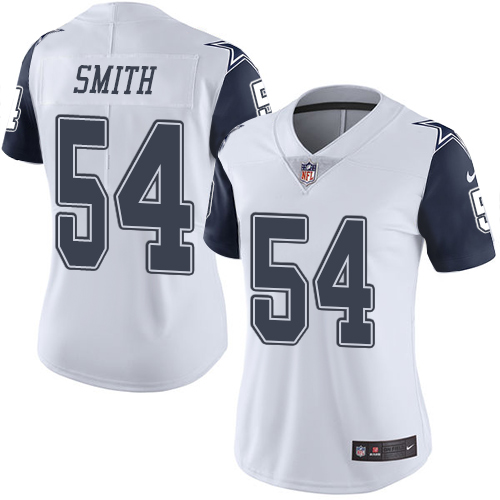 Nike Cowboys #54 Jaylon Smith White Women's Stitched NFL Limited Rush Jersey Nike Cowboys #54 Jaylon Smith White Women's Stitched NFL Limited Rush Jersey