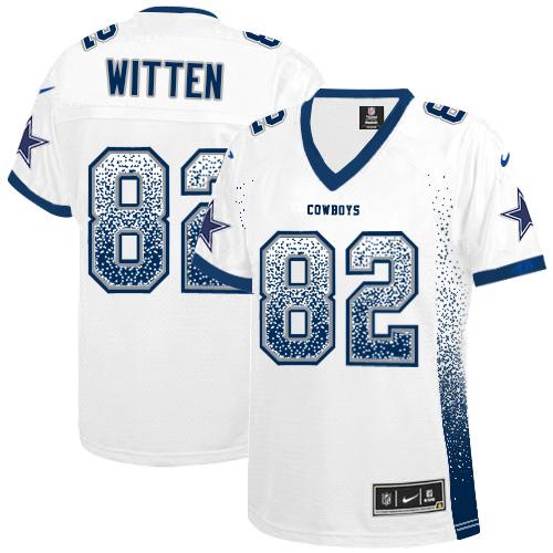Nike Cowboys #82 Jason Witten White Women's Stitched NFL Elite Drift Fashion Jersey Nike Cowboys #82 Jason Witten White Women's Stitched NFL Elite Drift Fashion Jersey
