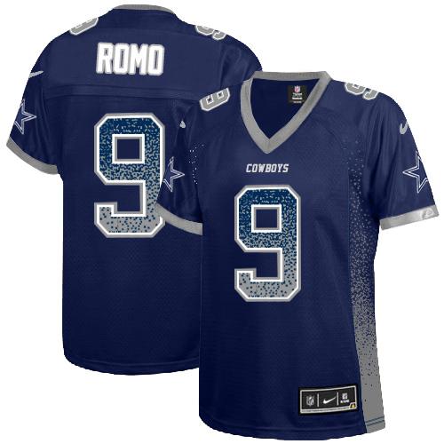 Nike Cowboys #9 Tony Romo Navy Blue Team Color Women's Stitched NFL Elite Drift Fashion Jersey Nike Cowboys #9 Tony Romo Navy Blue Team Color Women's Stitched NFL Elite Drift Fashion Jersey