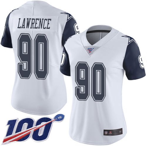 Nike Cowboys #90 Demarcus Lawrence White Women's Stitched NFL Limited Rush 100th Season Jersey Nike Cowboys #90 Demarcus Lawrence White Women's Stitched NFL Limited Rush 100th Season Jersey
