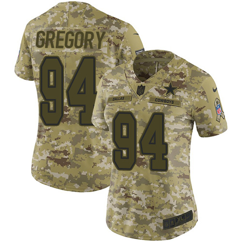 Nike Cowboys #94 Randy Gregory Camo Women's Stitched NFL Limited 2018 Salute to Service Jersey Nike Cowboys #94 Randy Gregory Camo Women's Stitched NFL Limited 2018 Salute to Service Jersey