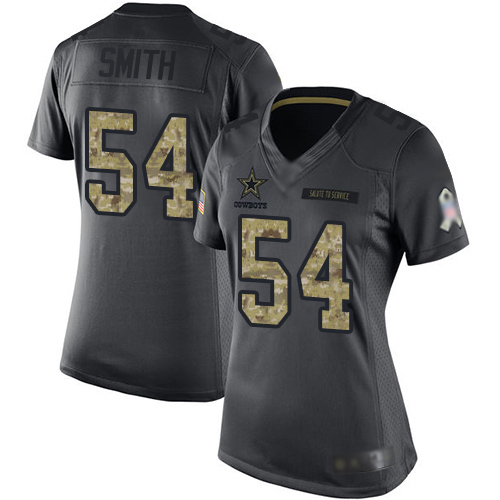 Nike Cowboys #54 Jaylon Smith Black Women's Stitched NFL Limited 2016 Salute to Service Jersey Nike Cowboys #54 Jaylon Smith Black Women's Stitched NFL Limited 2016 Salute to Service Jersey