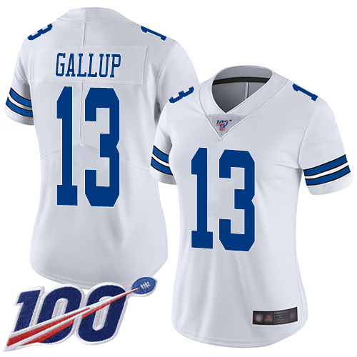 Nike Cowboys #13 Michael Gallup White Women's Stitched NFL 100th Season Vapor Limited Jersey Nike Cowboys #13 Michael Gallup White Women's Stitched NFL 100th Season Vapor Limited Jersey