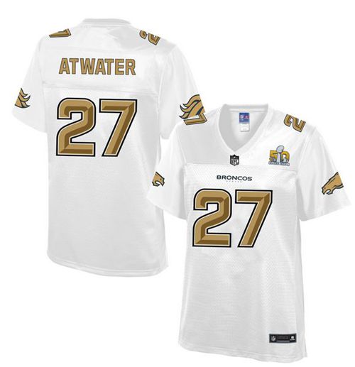 Nike Broncos #27 Steve Atwater White Women's NFL Pro Line Super Bowl 50 Fashion Game Jersey