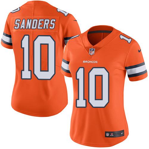Nike Broncos #10 Emmanuel Sanders Orange Women's Stitched NFL Limited Rush Jersey Nike Broncos #10 Emmanuel Sanders Orange Women's Stitched NFL Limited Rush Jersey