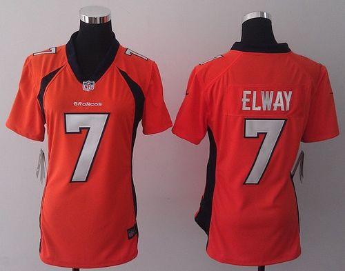 Nike Broncos #7 John Elway Orange Team Color Women's Stitched NFL New Elite Jersey Nike Broncos #7 John Elway Orange Team Color Women's Stitched NFL New Elite Jersey