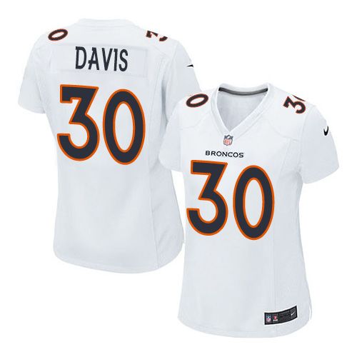 Nike Broncos #30 Terrell Davis White Women's Stitched NFL Game Event Jersey Nike Broncos #30 Terrell Davis White Women's Stitched NFL Game Event Jersey