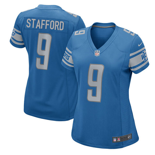 Nike Lions #9 Matthew Stafford Light Blue Team Color Women's Stitched NFL Elite Jersey Nike Lions #9 Matthew Stafford Light Blue Team Color Women's Stitched NFL Elite Jersey