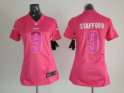 Nike Lions #9 Matthew Stafford Pink Sweetheart Women's Stitched NFL Elite Jersey Nike Lions #9 Matthew Stafford Pink Sweetheart Women's Stitched NFL Elite Jersey