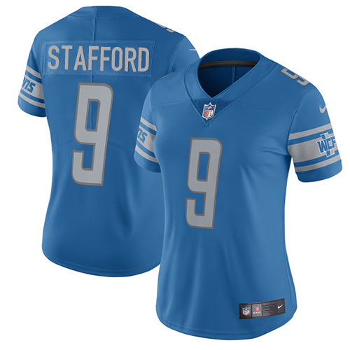 Nike Lions #9 Matthew Stafford Light Blue Team Color Women's Stitched NFL Vapor Untouchable Limited Jersey Nike Lions #9 Matthew Stafford Light Blue Team Color Women's Stitched NFL Vapor Untouchable Limited Jersey