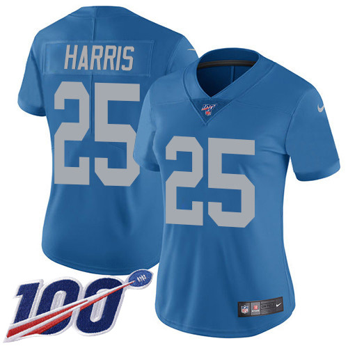 Nike Lions #25 Will Harris Blue Throwback Women's Stitched NFL 100th Season Vapor Untouchable Limited Jersey Nike Lions #25 Will Harris Blue Throwback Women's Stitched NFL 100th Season Vapor Untouchable Limited Jersey