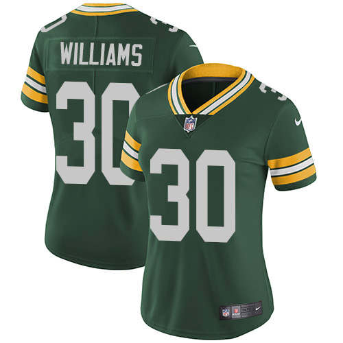 Nike Packers #30 Jamaal Williams Green Team Color Women's Stitched NFL Vapor Untouchable Limited Jersey