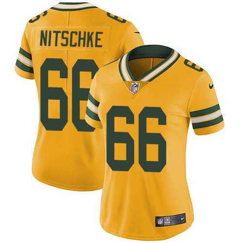 Nike Packers #66 Ray Nitschke Yellow Women's Stitched NFL Limited Rush Jersey Nike Packers #66 Ray Nitschke Yellow Women's Stitched NFL Limited Rush Jersey