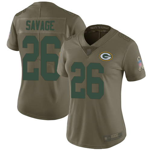 Nike Packers #26 Darnell Savage Olive Women's Stitched NFL Limited 2017 Salute to Service Jersey Nike Packers #26 Darnell Savage Olive Women's Stitched NFL Limited 2017 Salute to Service Jersey