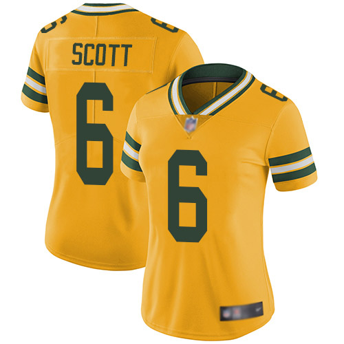 Nike Packers #6 JK Scott Yellow Women's Stitched NFL Limited Rush Jersey Nike Packers #6 JK Scott Yellow Women's Stitched NFL Limited Rush Jersey