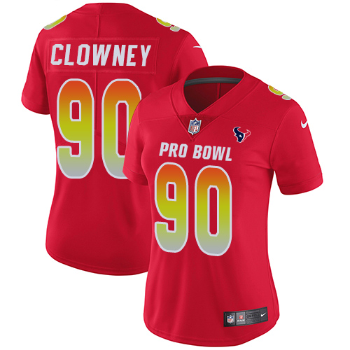 Nike Texans #90 Jadeveon Clowney Red Women's Stitched NFL Limited AFC 2018 Pro Bowl Jersey Nike Texans #90 Jadeveon Clowney Red Women's Stitched NFL Limited AFC 2018 Pro Bowl Jersey