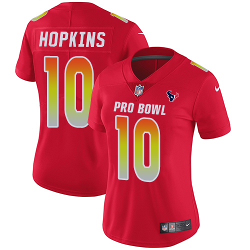 Nike Texans #10 DeAndre Hopkins Red Women's Stitched NFL Limited AFC 2019 Pro Bowl Jersey Nike Texans #10 DeAndre Hopkins Red Women's Stitched NFL Limited AFC 2019 Pro Bowl Jersey