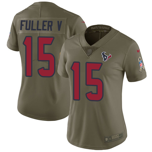 Nike Texans #15 Will Fuller V Olive Women's Stitched NFL Limited 2017 Salute to Service Jersey Nike Texans #15 Will Fuller V Olive Women's Stitched NFL Limited 2017 Salute to Service Jersey