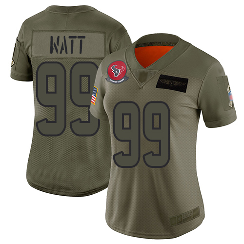 Nike Texans #99 J.J. Watt Camo Women's Stitched NFL Limited 2019 Salute to Service Jersey Nike Texans #99 J.J. Watt Camo Women's Stitched NFL Limited 2019 Salute to Service Jersey