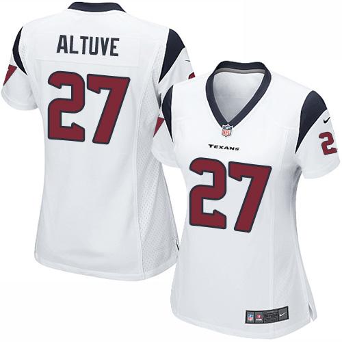 Nike Texans #27 Jose Altuve White Women's Stitched NFL Elite Jersey Nike Texans #27 Jose Altuve White Women's Stitched NFL Elite Jersey