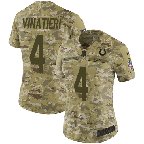 Nike Colts #4 Adam Vinatieri Camo Women's Stitched NFL Limited 2018 Salute to Service Jersey Nike Colts #4 Adam Vinatieri Camo Women's Stitched NFL Limited 2018 Salute to Service Jersey