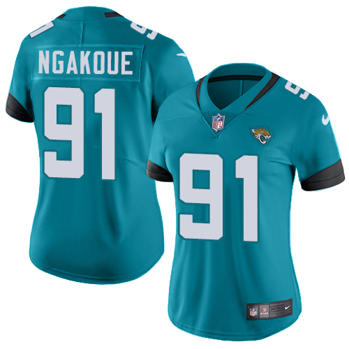 Nike Jaguars #91 Yannick Ngakoue Teal Green Alternate Women's Stitched NFL Vapor Untouchable Limited Jersey Nike Jaguars #91 Yannick Ngakoue Teal Green Alternate Women's Stitched NFL Vapor Untouchable Limited Jersey