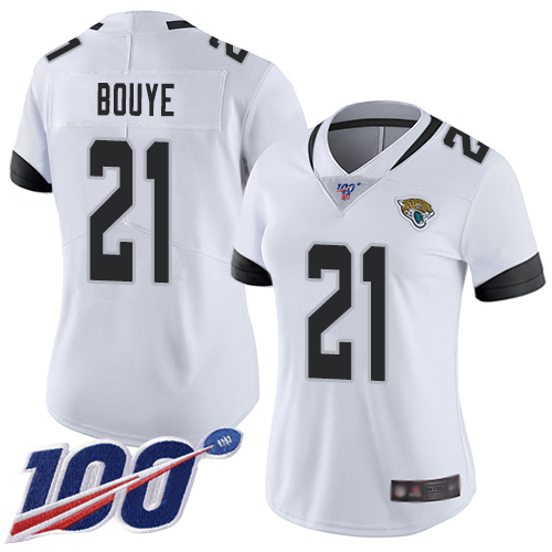 Nike Jaguars #21 A.J. Bouye White Women's Stitched NFL 100th Season Vapor Limited Jersey Nike Jaguars #21 A.J. Bouye White Women's Stitched NFL 100th Season Vapor Limited Jersey