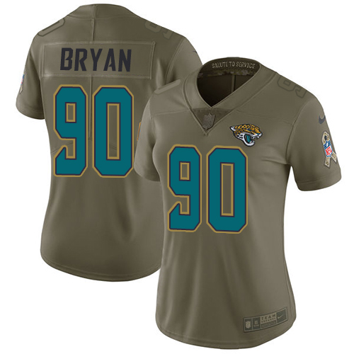 Nike Jaguars #90 Taven Bryan Olive Women's Stitched NFL Limited 2017 Salute to Service Jersey Nike Jaguars #90 Taven Bryan Olive Women's Stitched NFL Limited 2017 Salute to Service Jersey