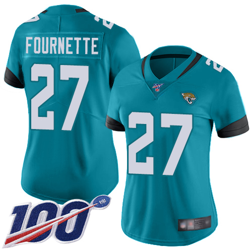Nike Jaguars #27 Leonard Fournette Teal Green Alternate Women's Stitched NFL 100th Season Vapor Limited Jersey Nike Jaguars #27 Leonard Fournette Teal Green Alternate Women's Stitched NFL 100th Season Vapor Limited Jersey
