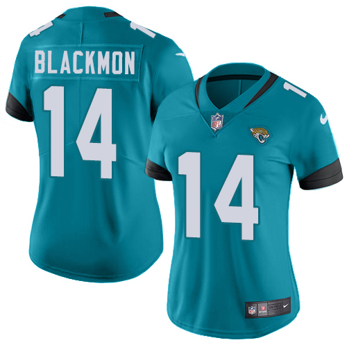 Nike Jaguars #14 Justin Blackmon Teal Green Alternate Women's Stitched NFL Vapor Untouchable Limited Jersey Nike Jaguars #14 Justin Blackmon Teal Green Alternate Women's Stitched NFL Vapor Untouchable Limited Jersey