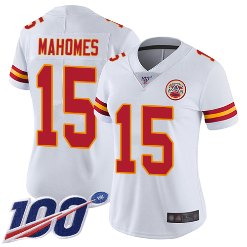 Nike Chiefs #15 Patrick Mahomes White Women's Stitched NFL 100th Season Vapor Limited Jersey Nike Chiefs #15 Patrick Mahomes White Women's Stitched NFL 100th Season Vapor Limited Jersey