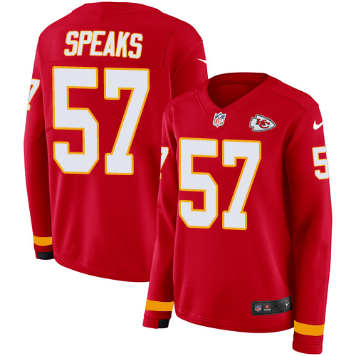 Nike Chiefs #57 Breeland Speaks Red Team Color Women's Stitched NFL Limited Therma Long Sleeve Jersey Nike Chiefs #57 Breeland Speaks Red Team Color Women's Stitched NFL Limited Therma Long Sleeve Jersey