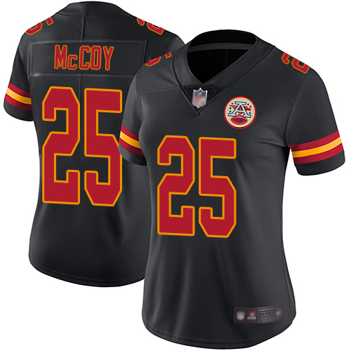 Nike Chiefs #25 LeSean McCoy Black Women's Stitched NFL Limited Rush Jersey Nike Chiefs #25 LeSean McCoy Black Women's Stitched NFL Limited Rush Jersey