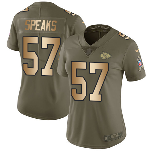 Nike Chiefs #57 Breeland Speaks Olive/Gold Women's Stitched NFL Limited 2017 Salute to Service Jersey Nike Chiefs #57 Breeland Speaks Olive/Gold Women's Stitched NFL Limited 2017 Salute to Service Jersey