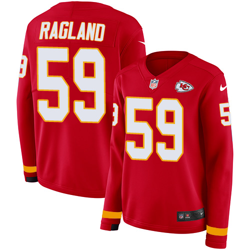 Nike Chiefs #59 Reggie Ragland Red Team Color Women's Stitched NFL Limited Therma Long Sleeve Jersey Nike Chiefs #59 Reggie Ragland Red Team Color Women's Stitched NFL Limited Therma Long Sleeve Jersey