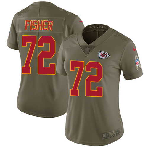 Nike Chiefs #72 Eric Fisher Olive Women's Stitched NFL Limited 2017 Salute to Service Jersey Nike Chiefs #72 Eric Fisher Olive Women's Stitched NFL Limited 2017 Salute to Service Jersey