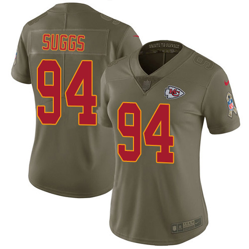 Nike Chiefs #94 Terrell Suggs Olive Women's Stitched NFL Limited 2017 Salute To Service Jersey Nike Chiefs #94 Terrell Suggs Olive Women's Stitched NFL Limited 2017 Salute To Service Jersey