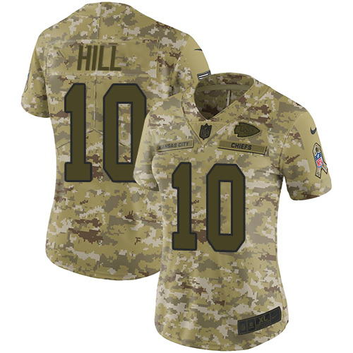 Nike Chiefs #10 Tyreek Hill Camo Women's Stitched NFL Limited 2018 Salute to Service Jersey Nike Chiefs #10 Tyreek Hill Camo Women's Stitched NFL Limited 2018 Salute to Service Jersey