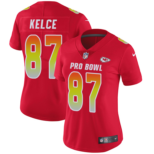 Nike Chiefs #87 Travis Kelce Red Women's Stitched NFL Limited AFC 2018 Pro Bowl Jersey Nike Chiefs #87 Travis Kelce Red Women's Stitched NFL Limited AFC 2018 Pro Bowl Jersey