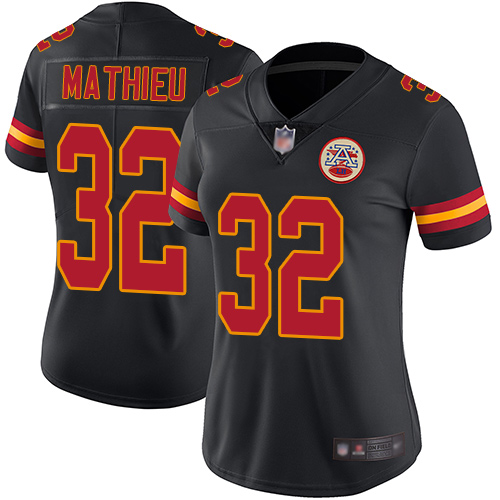 Nike Chiefs #32 Tyrann Mathieu Black Women's Stitched NFL Limited Rush Jersey Nike Chiefs #32 Tyrann Mathieu Black Women's Stitched NFL Limited Rush Jersey