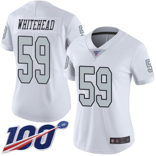 Nike Raiders #59 Tahir Whitehead White Women's Stitched NFL Limited Rush 100th Season Jersey Nike Raiders #59 Tahir Whitehead White Women's Stitched NFL Limited Rush 100th Season Jersey