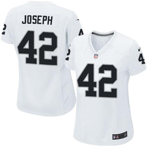 Nike Raiders #42 Karl Joseph White Women's Stitched NFL Elite Jersey Nike Raiders #42 Karl Joseph White Women's Stitched NFL Elite Jersey