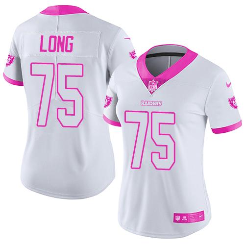 Nike Raiders #75 Howie Long White/Pink Women's Stitched NFL Limited Rush Fashion Jersey Nike Raiders #75 Howie Long White/Pink Women's Stitched NFL Limited Rush Fashion Jersey