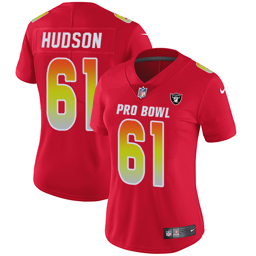 Nike Raiders #61 Rodney Hudson Red Women's Stitched NFL Limited AFC 2018 Pro Bowl Jersey Nike Raiders #61 Rodney Hudson Red Women's Stitched NFL Limited AFC 2018 Pro Bowl Jersey