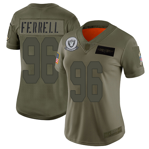 Nike Raiders #96 Clelin Ferrell Camo Women's Stitched NFL Limited 2019 Salute to Service Jersey Nike Raiders #96 Clelin Ferrell Camo Women's Stitched NFL Limited 2019 Salute to Service Jersey