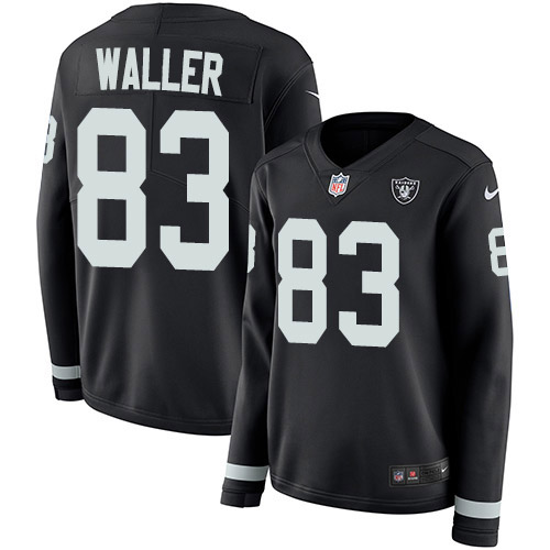 Nike Raiders #83 Darren Waller Navy Blue Team Color Women's Stitched NFL Limited Therma Long Sleeve Jersey Nike Raiders #83 Darren Waller Navy Blue Team Color Women's Stitched NFL Limited Therma Long Sleeve Jersey