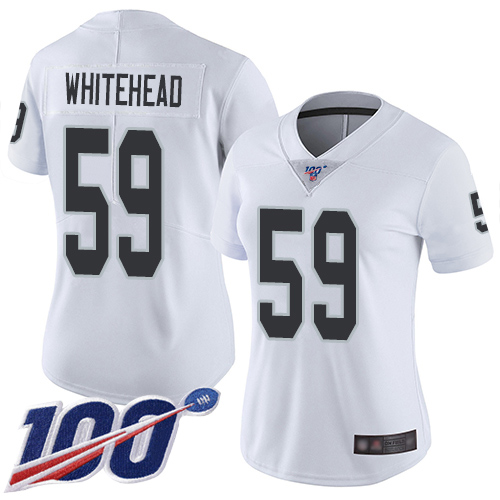 Nike Raiders #59 Tahir Whitehead White Women's Stitched NFL 100th Season Vapor Limited Jersey Nike Raiders #59 Tahir Whitehead White Women's Stitched NFL 100th Season Vapor Limited Jersey