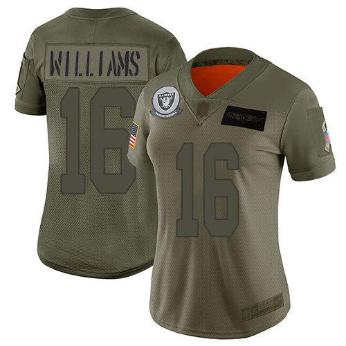 Nike Raiders #16 Tyrell Williams Camo Women's Stitched NFL Limited 2019 Salute to Service Jersey Nike Raiders #16 Tyrell Williams Camo Women's Stitched NFL Limited 2019 Salute to Service Jersey